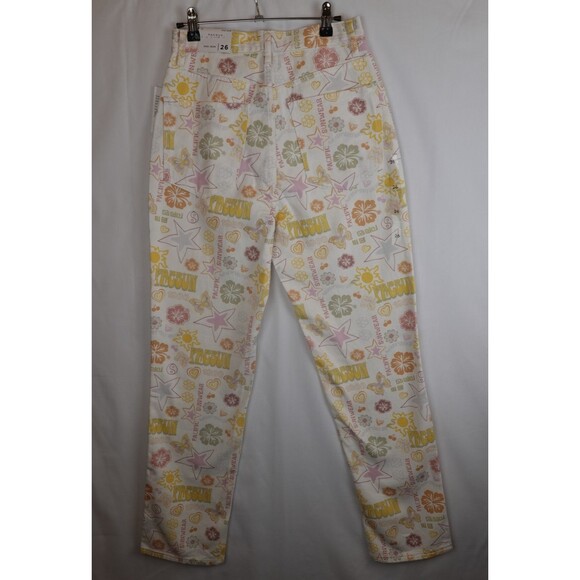 NWT Pacsun Mixed Pacific Sunwear Print Dad Jeans Womens Size 26 AOP Preppy - Picture 3 of 16